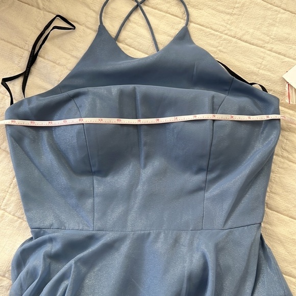 Nordstrom Dessy Collection Blue Shimmer Maxi Dress Gown - Picture 8 of 8